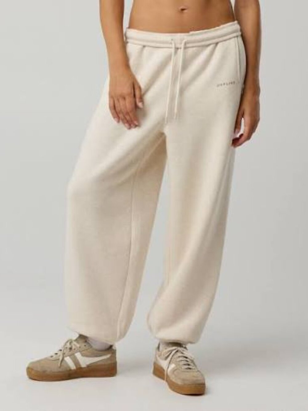 Offline by aerie Fleece Bagger Joggers in Plus Size XXL Beige Streetwear, Cozy